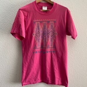 Vintage Arizona Native Aztec 1991 Maiden West Single Stitch T-Shirt Pink Unisex